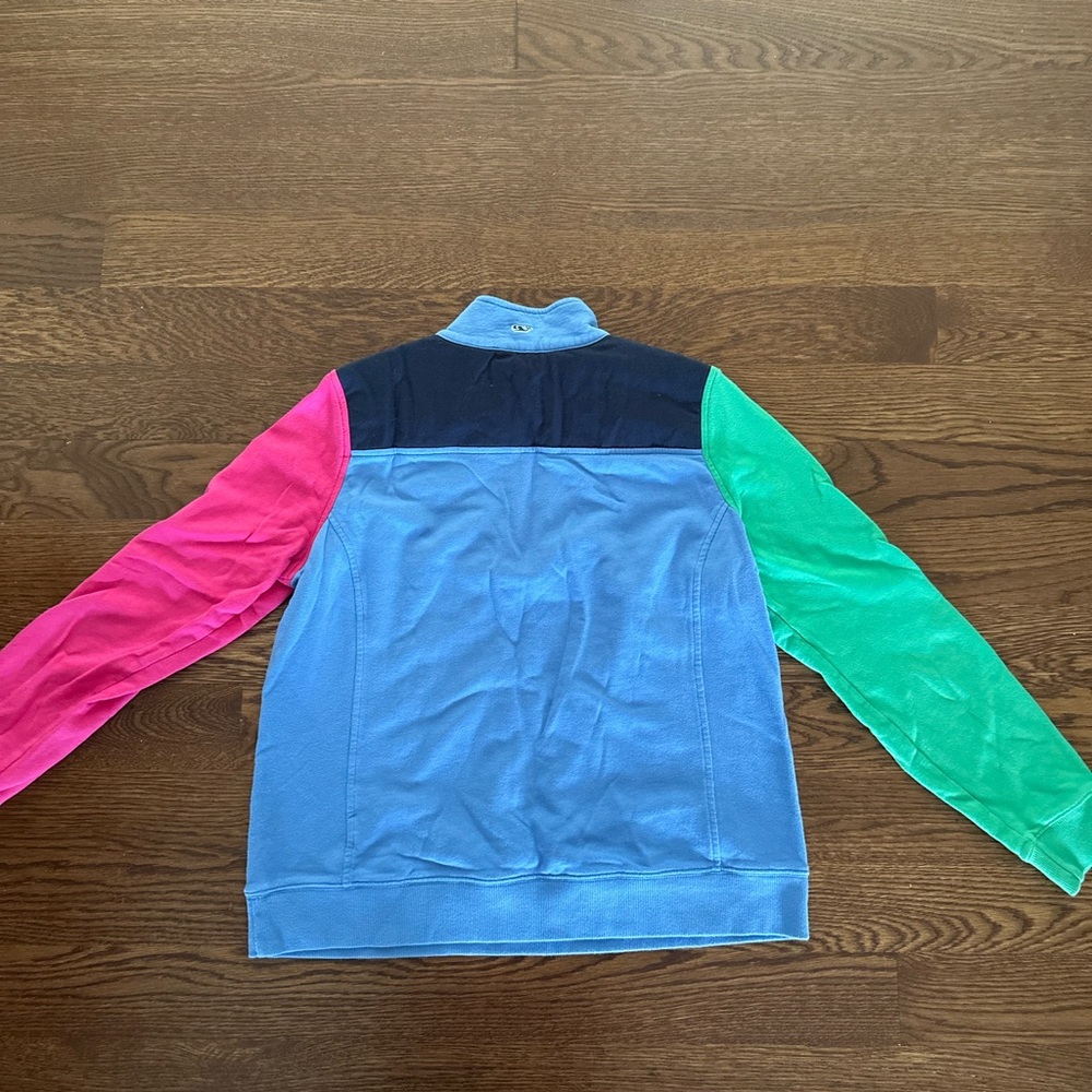 Vineyard Vines Blue and Green Quarter-Zip Sweatshirt - Picture 4 of 4